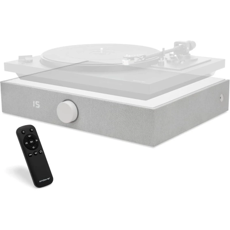 

Аудиосистема для проигрывателей с Bluetooth, аналоговым и оптическим входами, защитой от обратной связи, пультом ДУ, белая