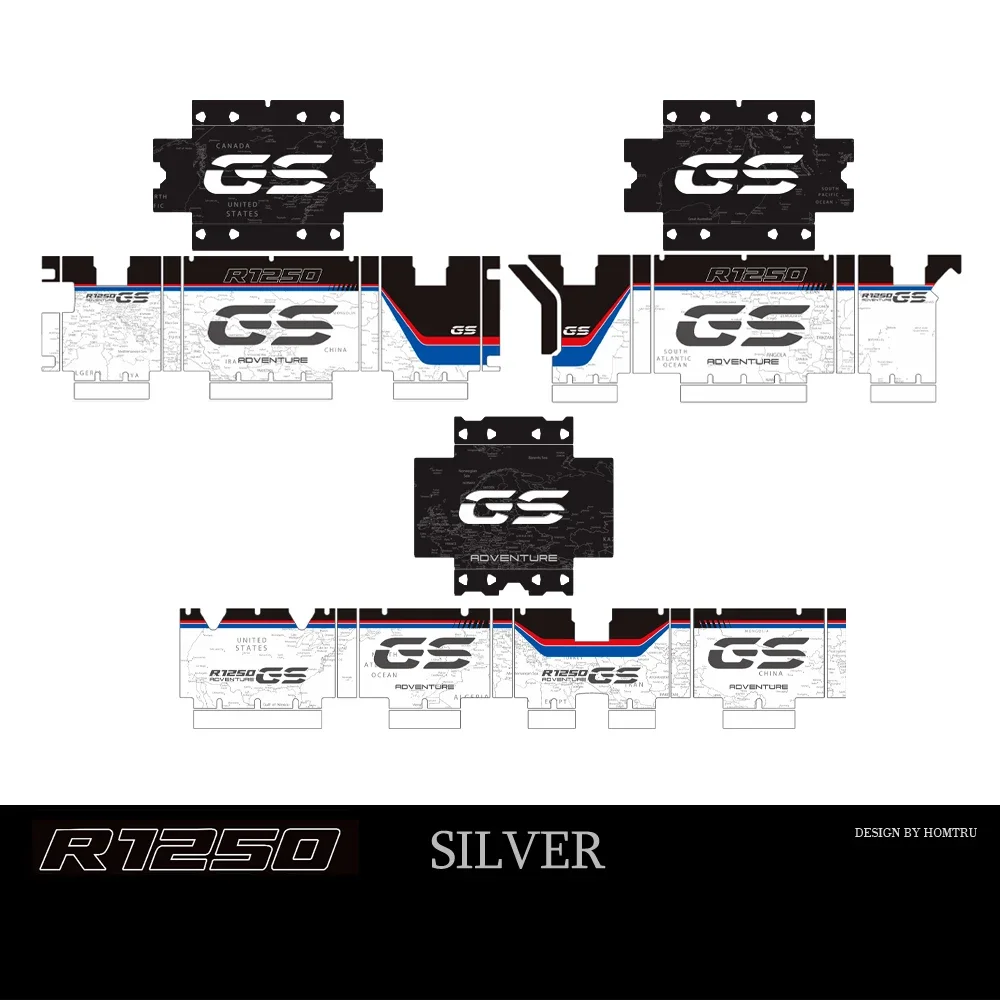 R1250GS F850GS R1200GS Set Pelindung Stiker Reflektif Petualangan Stiker Dekoratif untuk Kotak Aluminium BMW