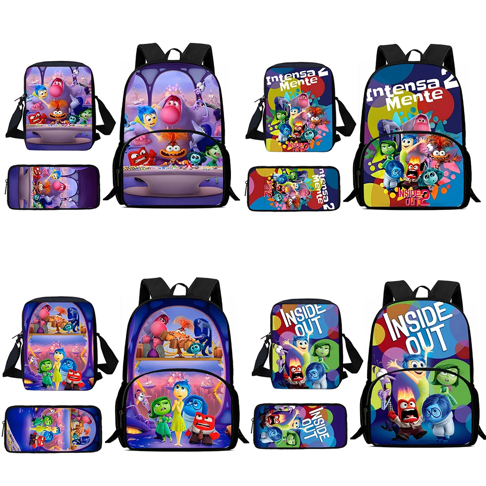 Child Cute anime Inside Out Backpacks Shoulder Bag Pencil Case Pupil Large Capacity School Bags for Boys Girls Best Gift