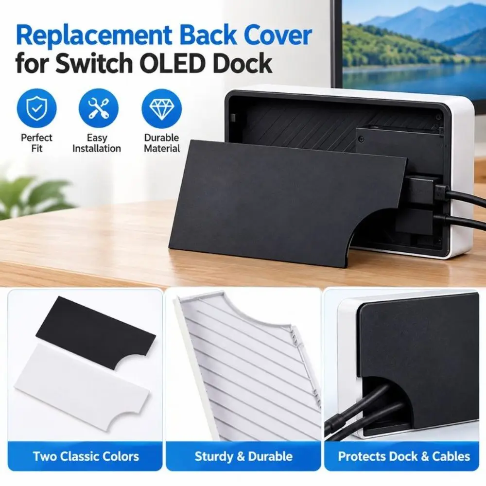 Anti-Scratch Charger Dock Cover Protective DIY Replacement Shell Case Flip Design Flip Cover Shell for Nintendo Switch OLED