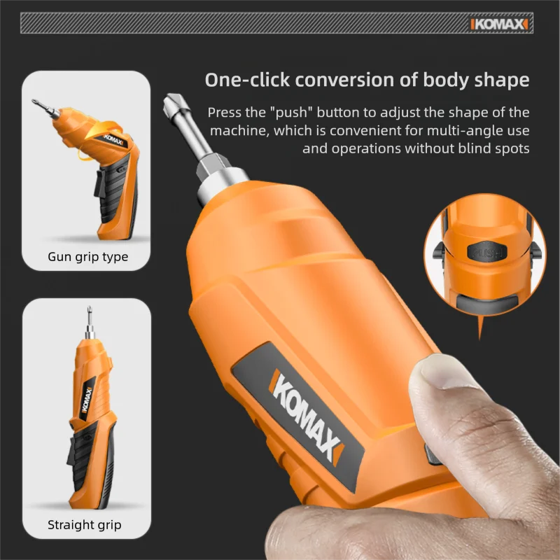 Komax chave de fenda elétrica recarregável sem fio chave de fenda poderosa impacto sem fio conjunto mini broca ferramentas elétricas