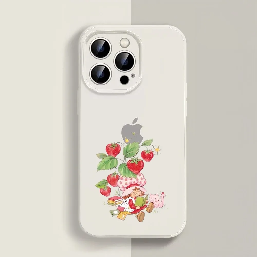 Strawberry S-shortcake Cartoon Phone Case For Iphone 11 13 14 Pro Max X Xr Xs Max Se2020 12mini White Cover Case