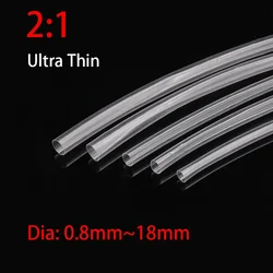 10 Meter 2:1 Transparent Clear Ø 0.8mm 1mm 1.5mm 2mm 2.5mm 3mm ~18mm Heat Shrink Tube Ultra thin Tubing Cable Sleeves Wire