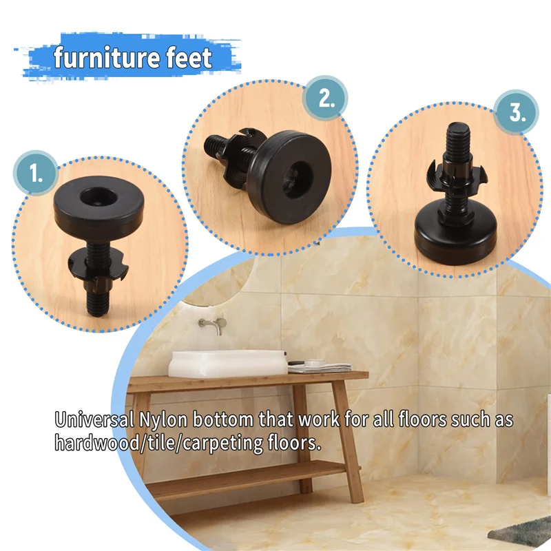 AY03-Meubelnivelleerders Zwaar uitgevoerde meubelnivelleervoeten Verstelbare poten voor kasten Tafels Stoelen Verhoger