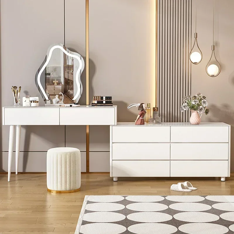 #L Vanity Makeup Dressing Table Corner Organizer Multifunction Computer Drawers Storage Tocador De Maquillaje Bedroom Furniture