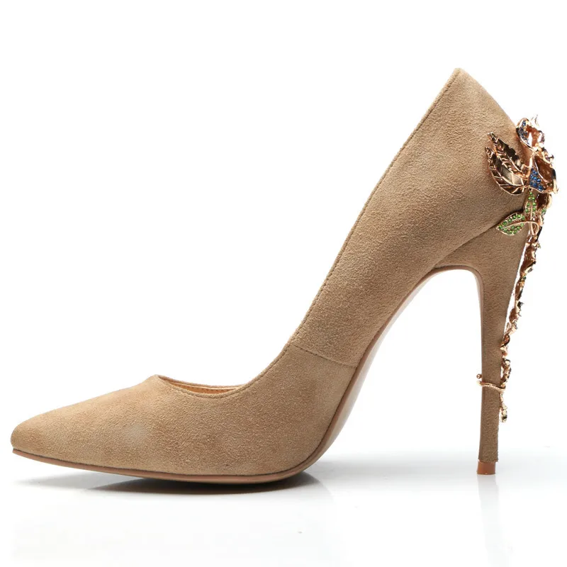 

Spring/Summer Pointed Shallow Mouth Suede Rhinestone Single Shoes Thin High Heels Banquet Dress Versatile Large Women's Shoes