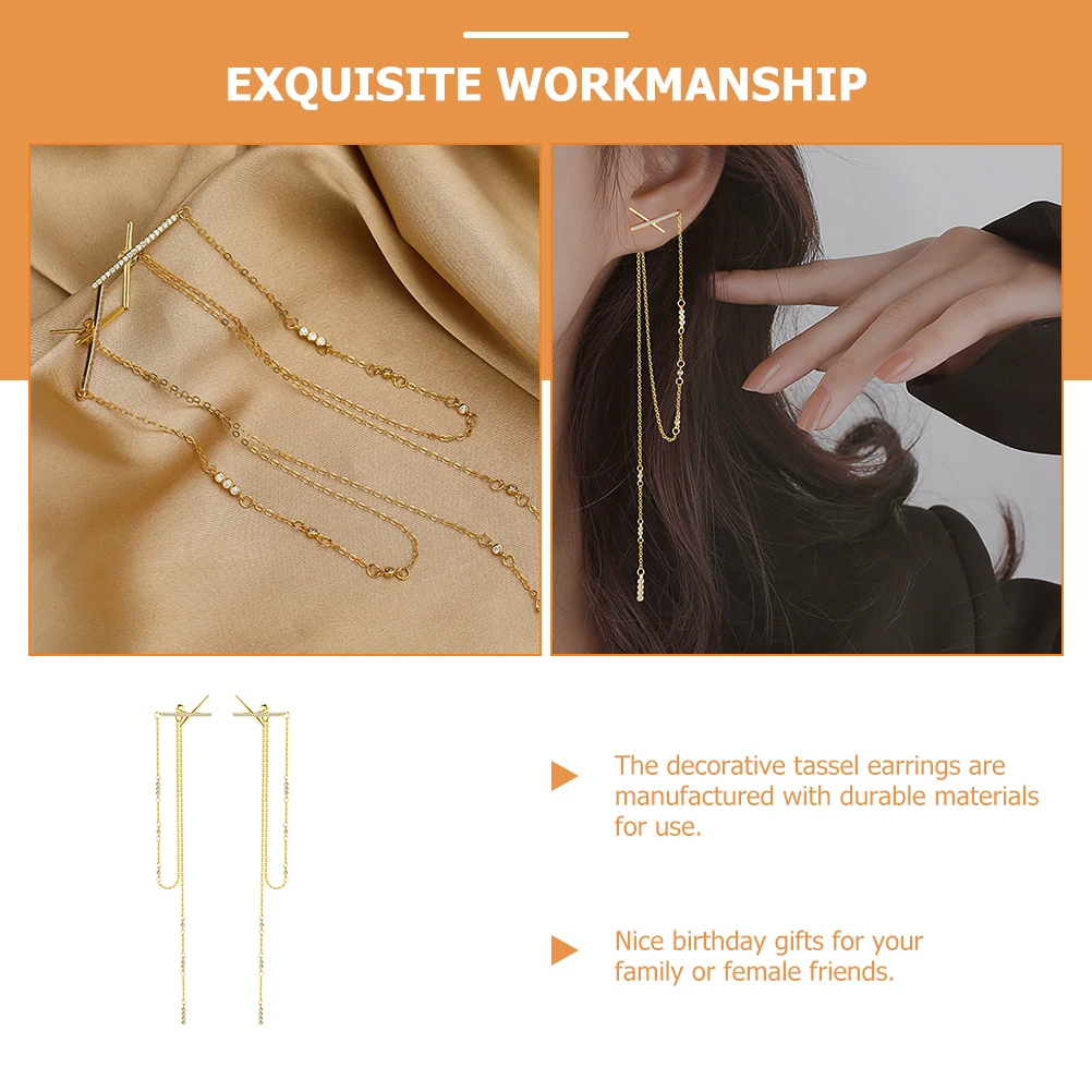 

Tassel Earrings Dating Dangle Earings for Women Pearl Exquisite Copper Daily Wear Fashion