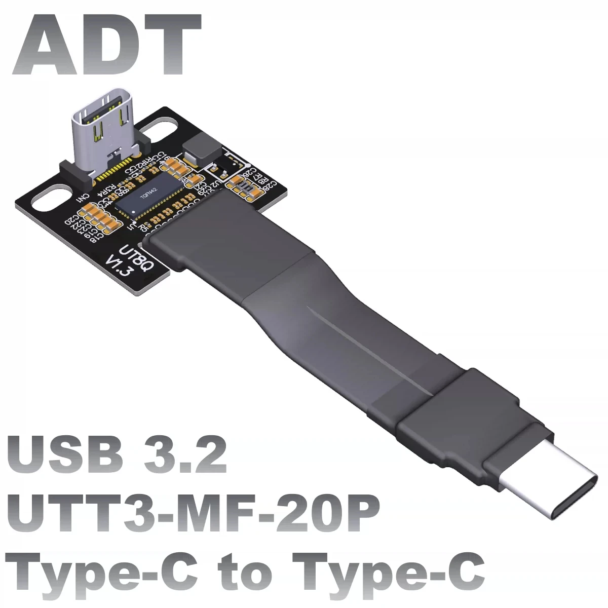 FFC USB 3.2 Type-C Extension Flat Ribbon Cable 90 FPV Slim Soft Flexible FPC Charge Type C Male Female USB-C Short Gen2x2 20Gbps