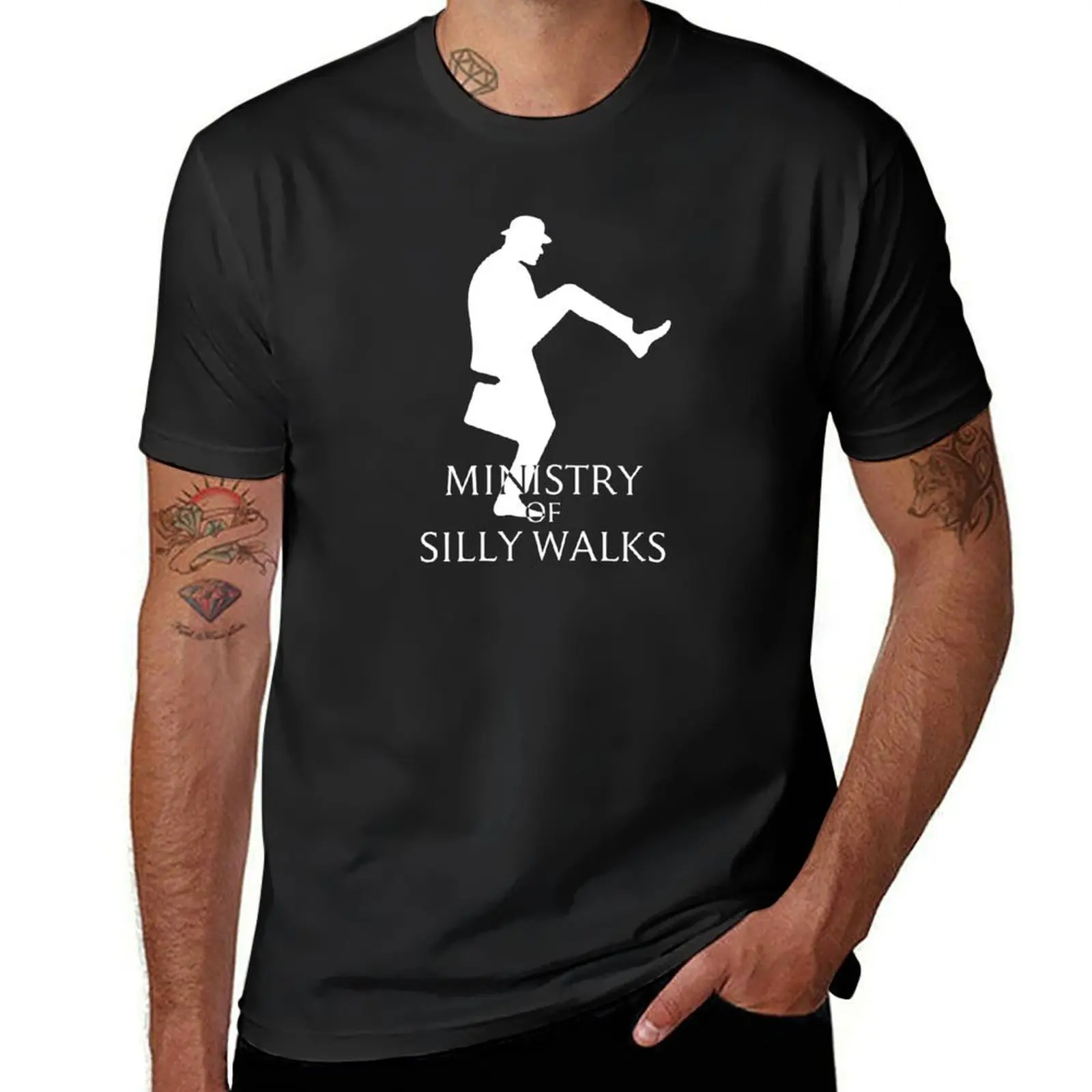 Ministry of Silly Walks white T-Shirt graphics hippie clothes fruit of the loom mens t shirts