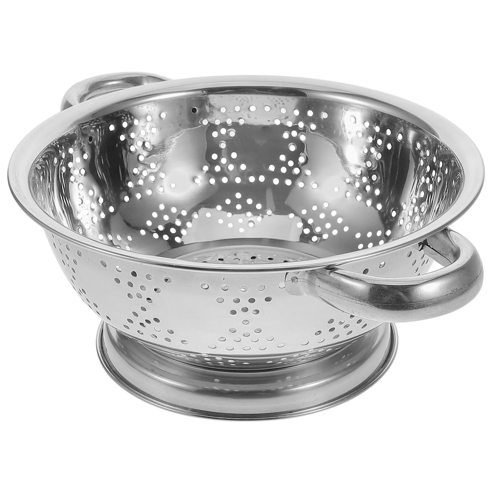 

Stainless Steel Fruit Basket Kitchen Draining Bowl Metal Colander Wood Handle Household Noodle Sieve Vegetable Drain Basket Rice