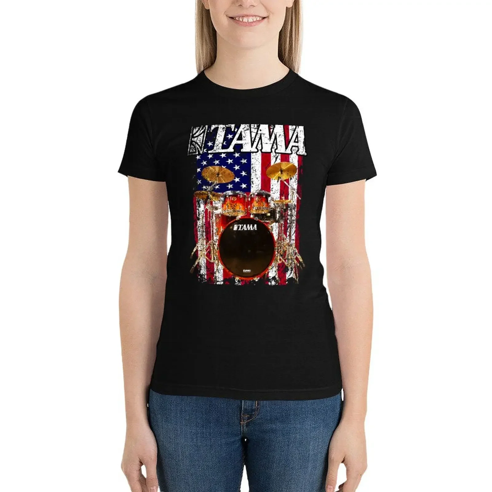 AMERICAN TAMA DRUMS T-Shirt cute clothes female cotton t shirts Women