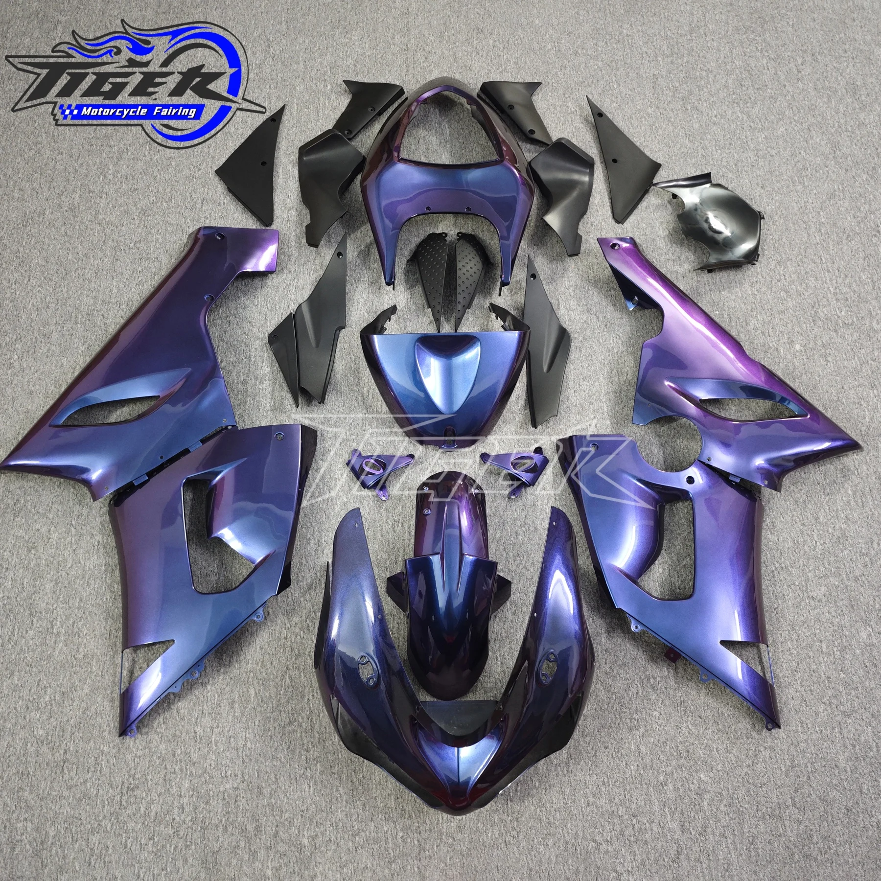 

Replacement Motorcycle Fairings Kit for Kawasaki Ninja ZX6R 636 2005 2006 ZX-6R 05 06 ABS Black Fairing Bodywork Set