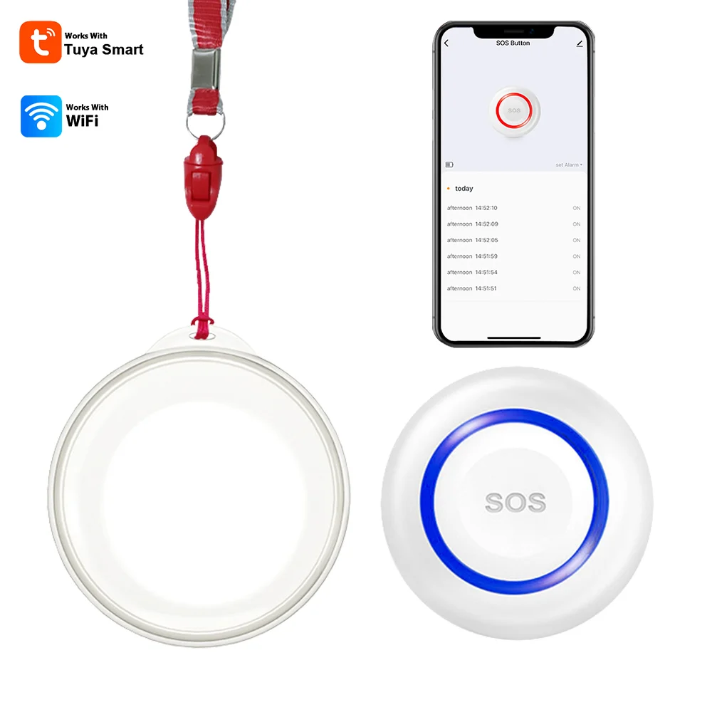 Tuya Zigbee SOS Button Wireless SOS Emergency Button Alarm Home Burglar Alarm Sensor 2.4G SOS Elderly Emergency Alarm Button