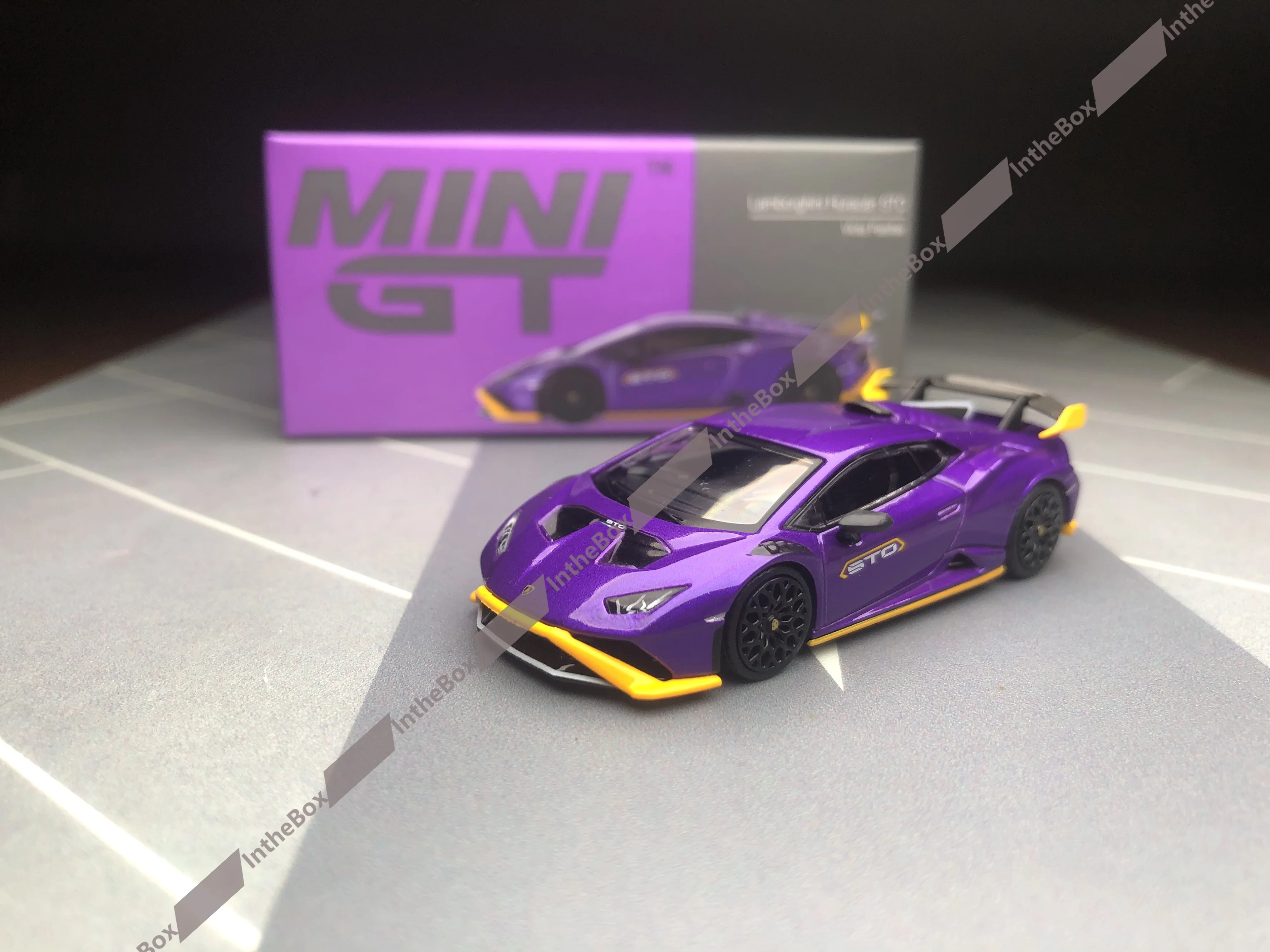 Mini GT #746 Huracan Sto Viola Pasifae 1/64 Diecast Modell auto Sammlung Limited Edition Hobby Spielzeug