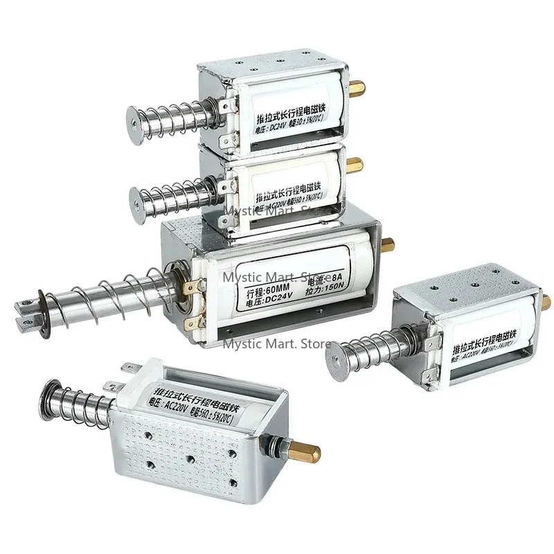 

Electromagnet push-pull long stroke 35mm impact type, through DC DC12V24V220V automatic reset
