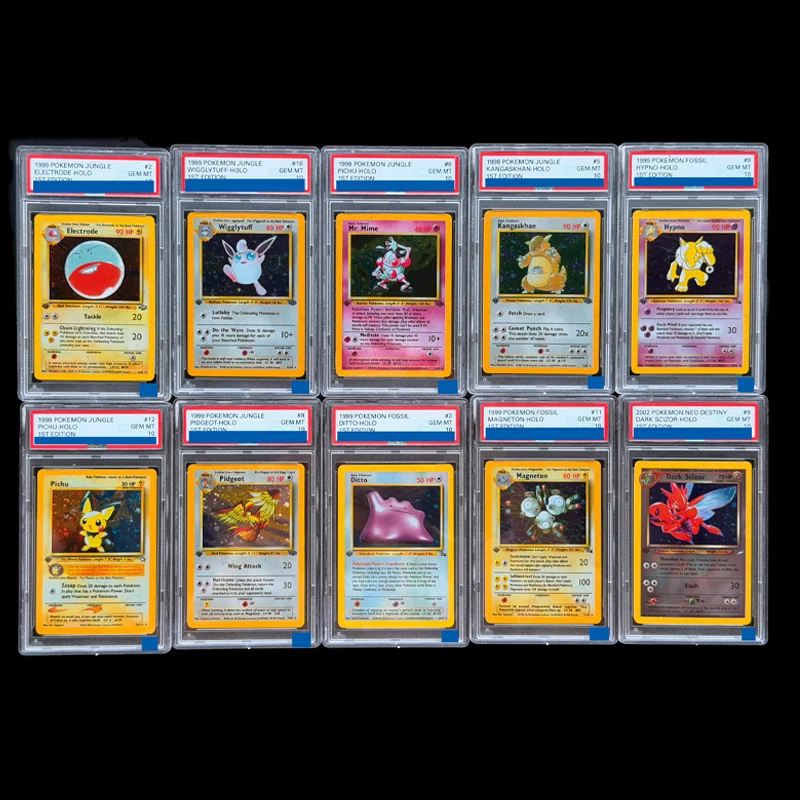 12 Style 1999 Pokemon Fossil Dark Scizor Pidgeot Wigglytuff Kangaskhan Ditto-Holo Ist Edition Grade Gem Mint 10 Collection Card