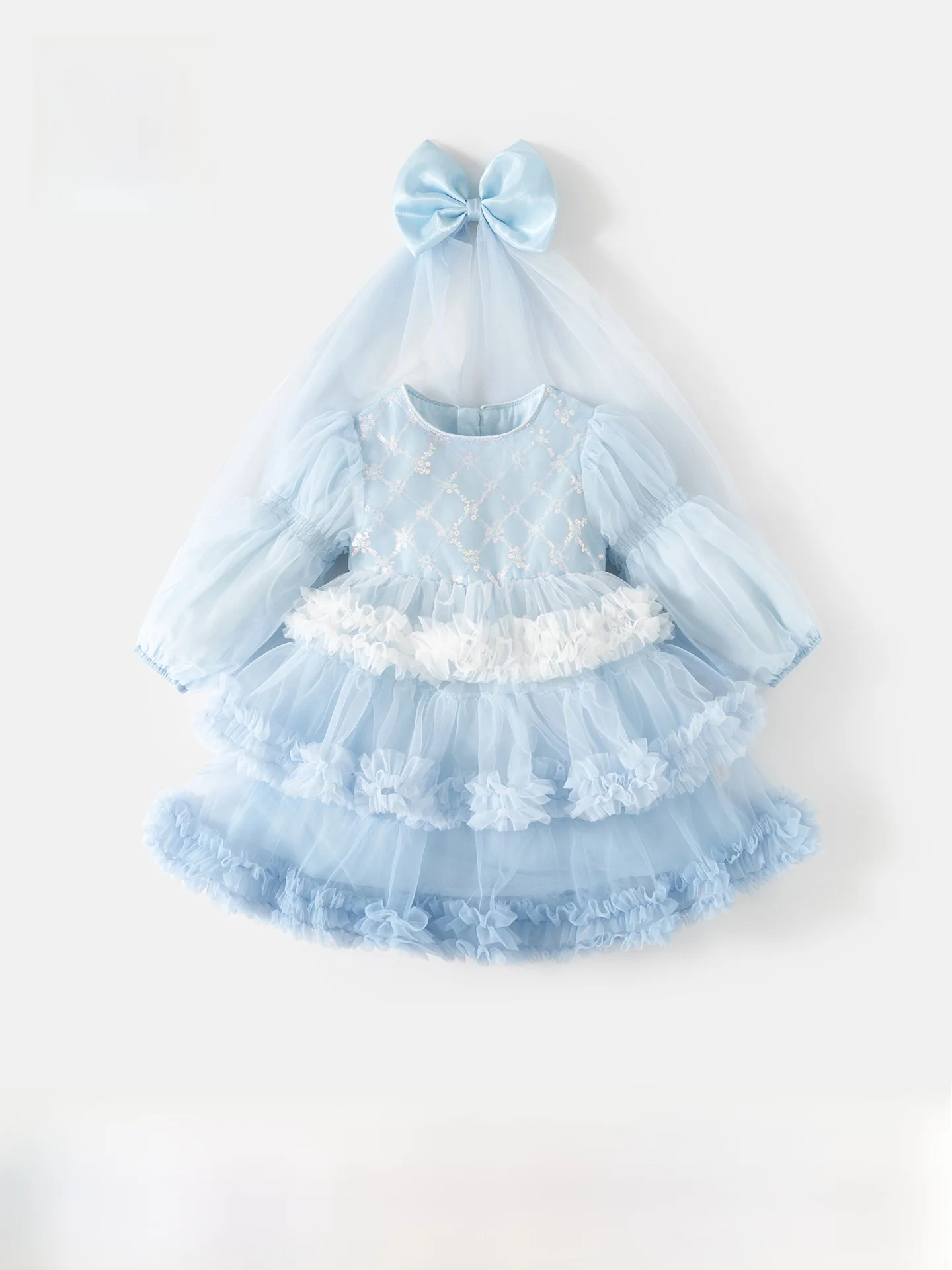 princess-dress-spring-fashionable-mesh-skirt-children's-clothing-toddler-girl's-dress-long-sleeve-medium-length-zipper-closure