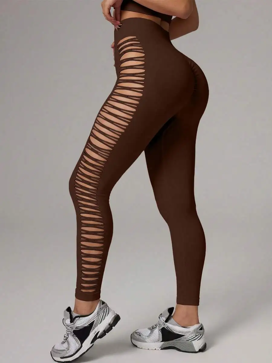 Slayform Slayform Seamless Sports Yoga Capri Leggings/High Waist Tummy Control/Mesh Side Design/Fashionable