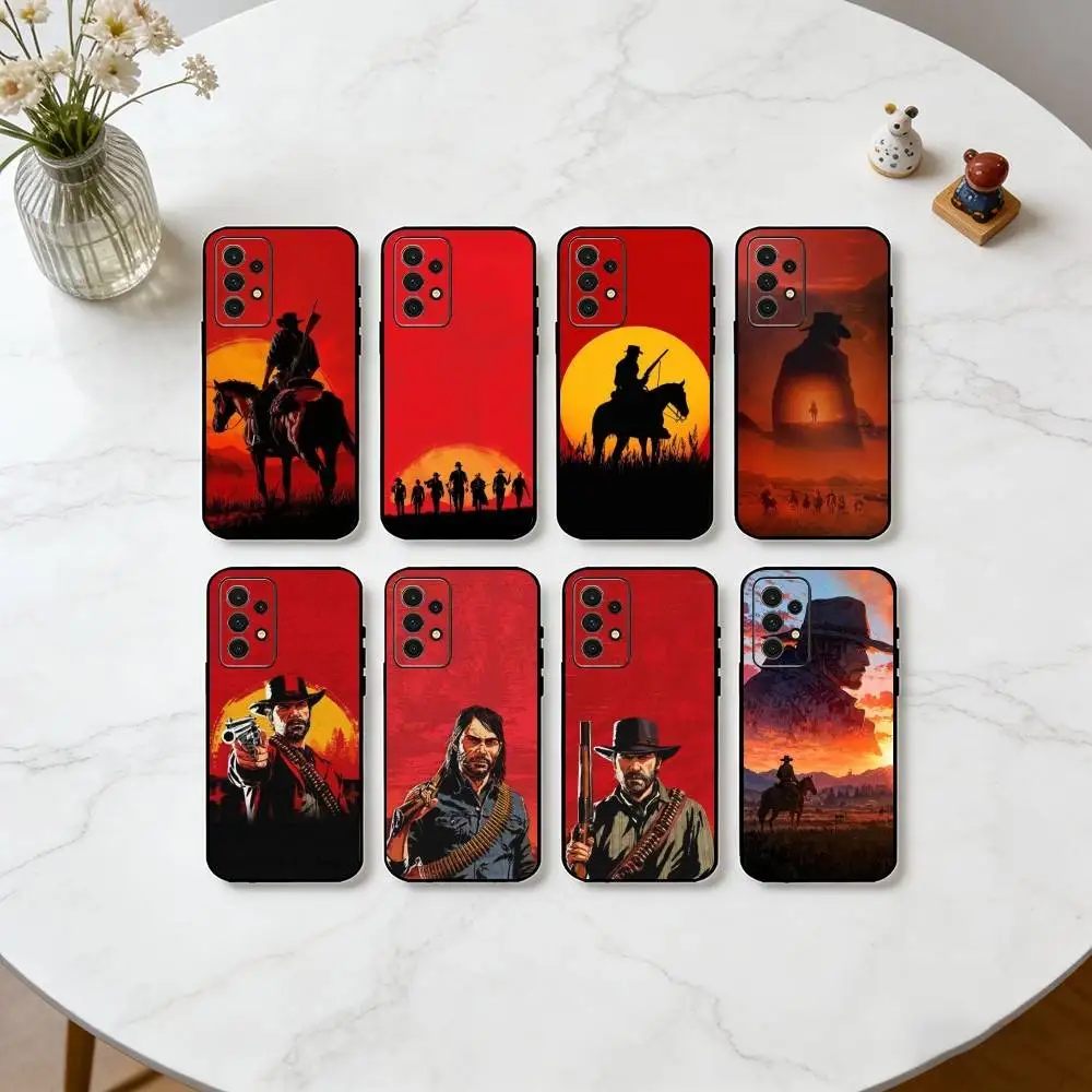 

R-Red Dead Redemption 2 Graphic Phone Case For Samsung S25,S24,S21,S22,S23,S30,Ultra,S20,Plus,Fe,Lite,Note,10,Black Cover