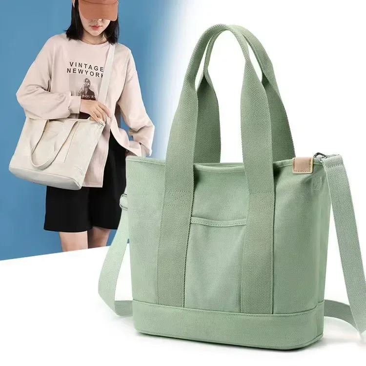 Canvas Bags for Women Handbags Shoulder Bags 2024 Fashion Lady Single Shoulder Thickened Canvas Mobile Phone Bucket Tote Bag