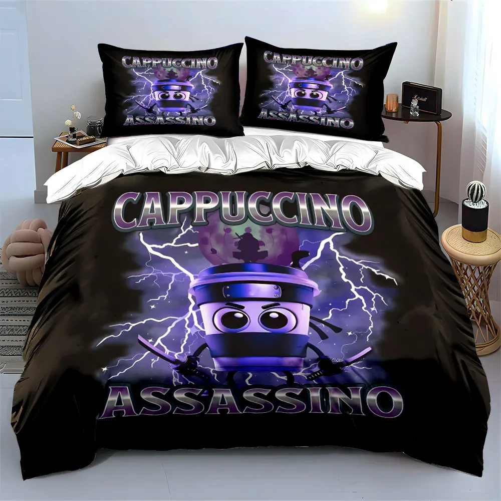

"Cappuccino Ninja Decor Set" Multiple sizes kid's and adults' bedroom Exquisite 3PC bedding set, gift