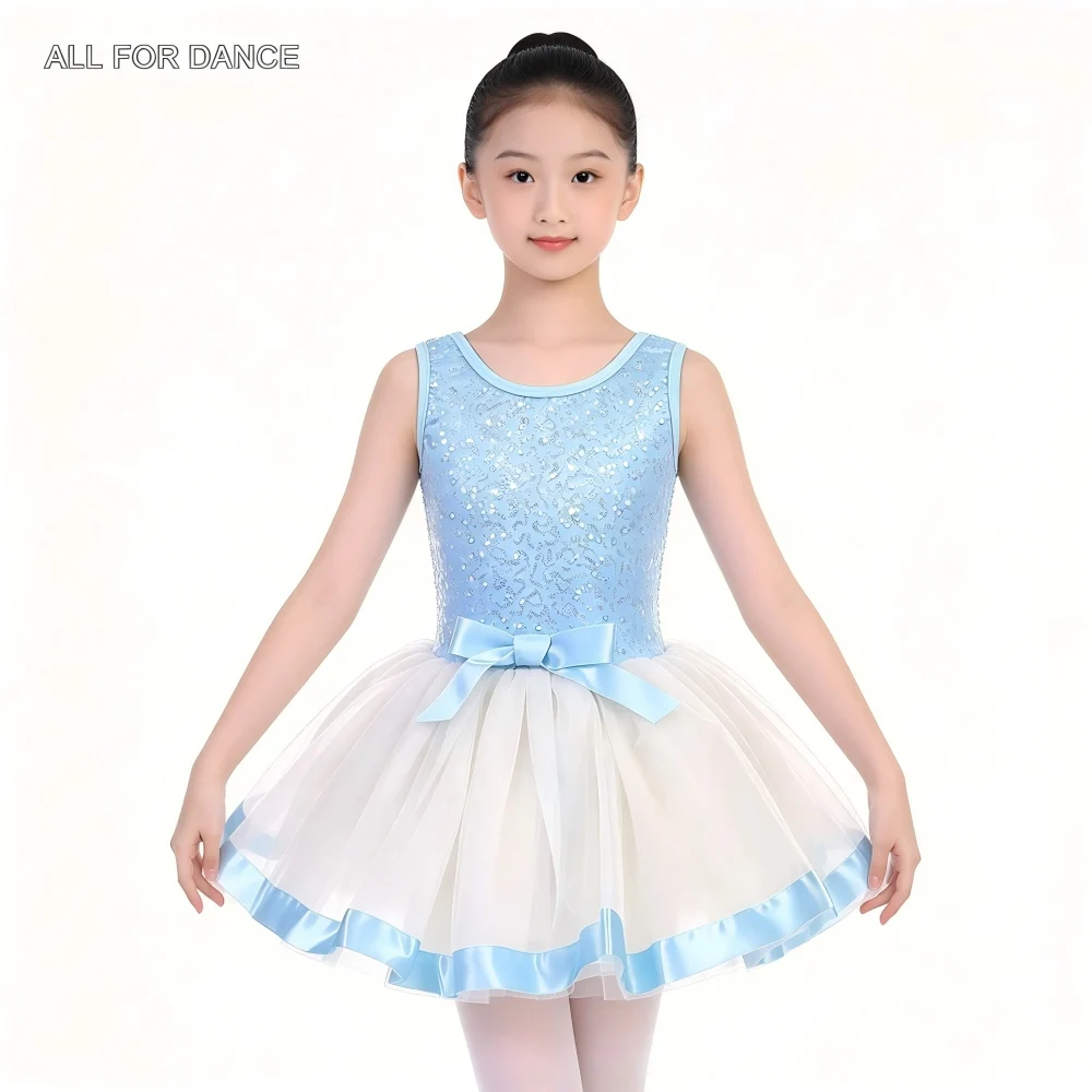 20057 Kids Ballet Costumes Sky Blue/Pink Romantic Ballet Tutu for Girls Dancer Stage Performance Dance Wear