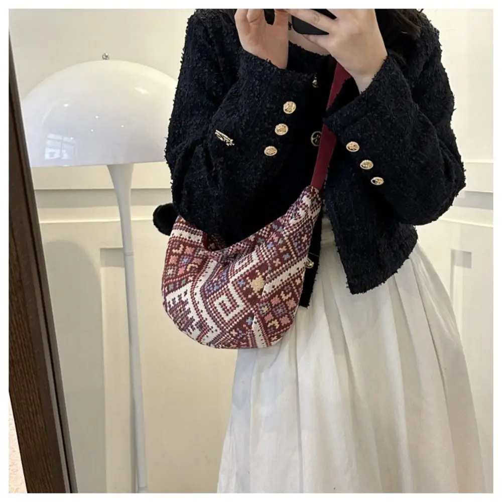 Women Female Large-capacity Shoulder Bags Students Canvas National Style Handbags Underarm Bags Messenger Bag view 3