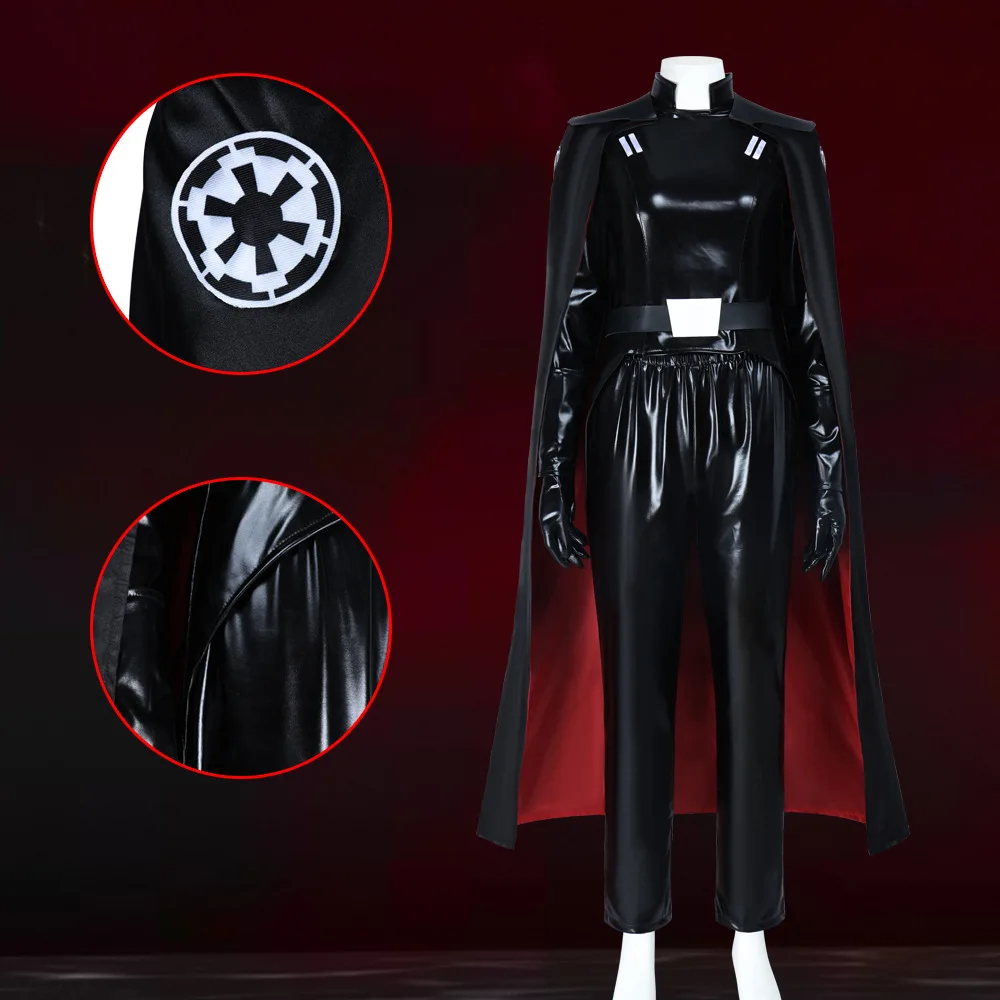 

Movie Women Sith Cosplay Trilla Suduri Costume Black Tight Clothes Leather Jackets Cloaks Uniforms Halloween Carnival Party Suit