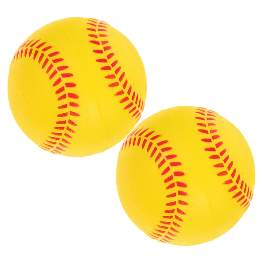 

2Pcs 's Baseball PU Sponge Soft Training Balls Lightweight Indoor Outdoor Practice Softballs for Training
