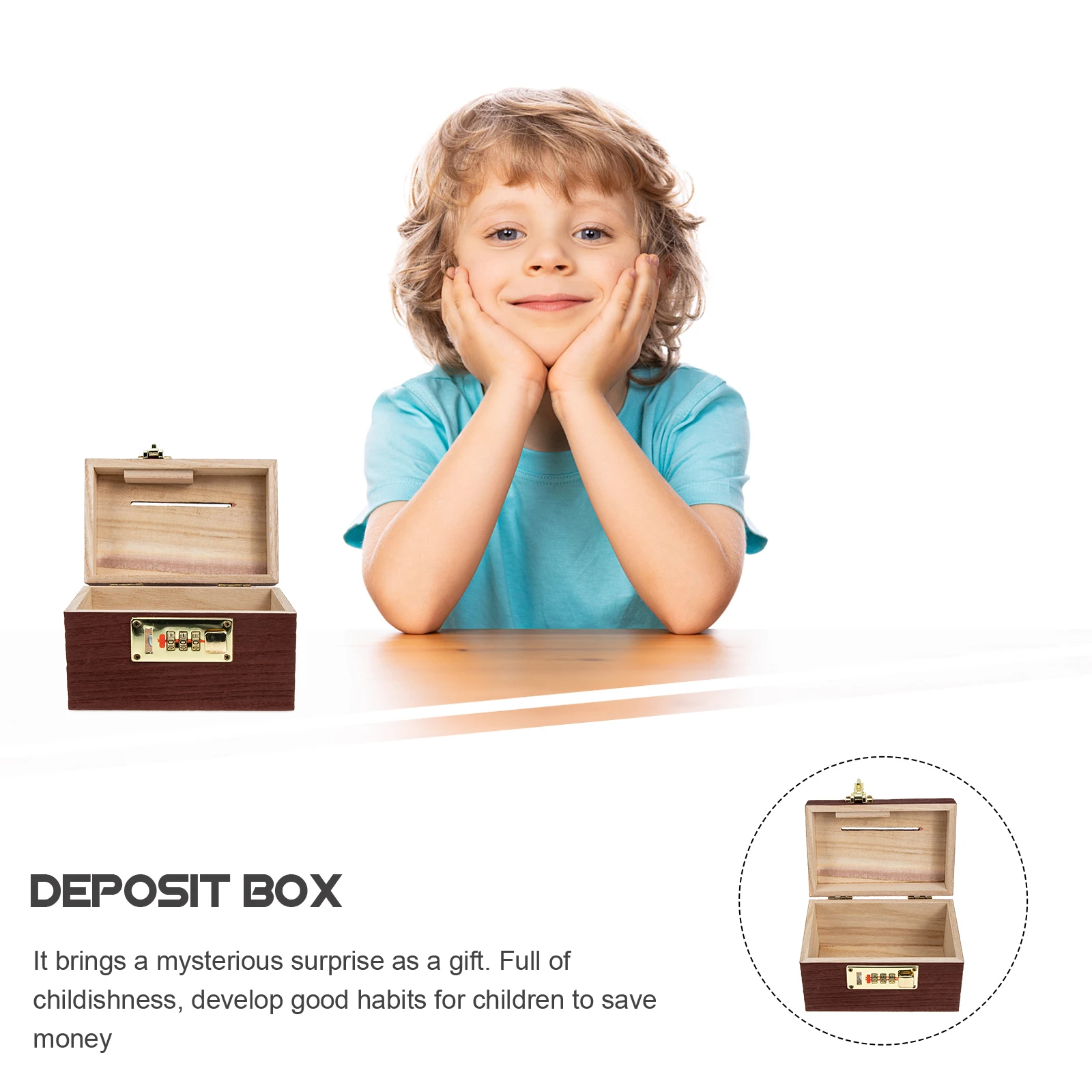 Schatzkiste aus Holz mit Passwortsperre-Design, dekorativer Aufbewahrungskoffer für Kinder und Erwachsene, Geburtstagsgeschenk, Piratentruhe, Vintage-Geld