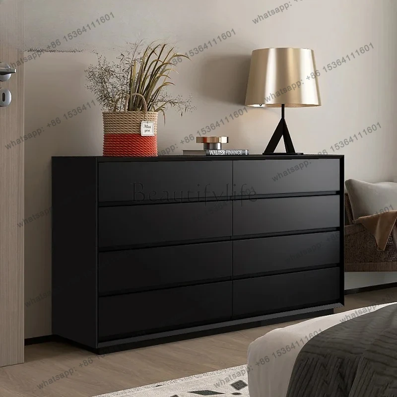 Italian minimalist living room solid wood bedroom bedside storage drawer deepening cabinet