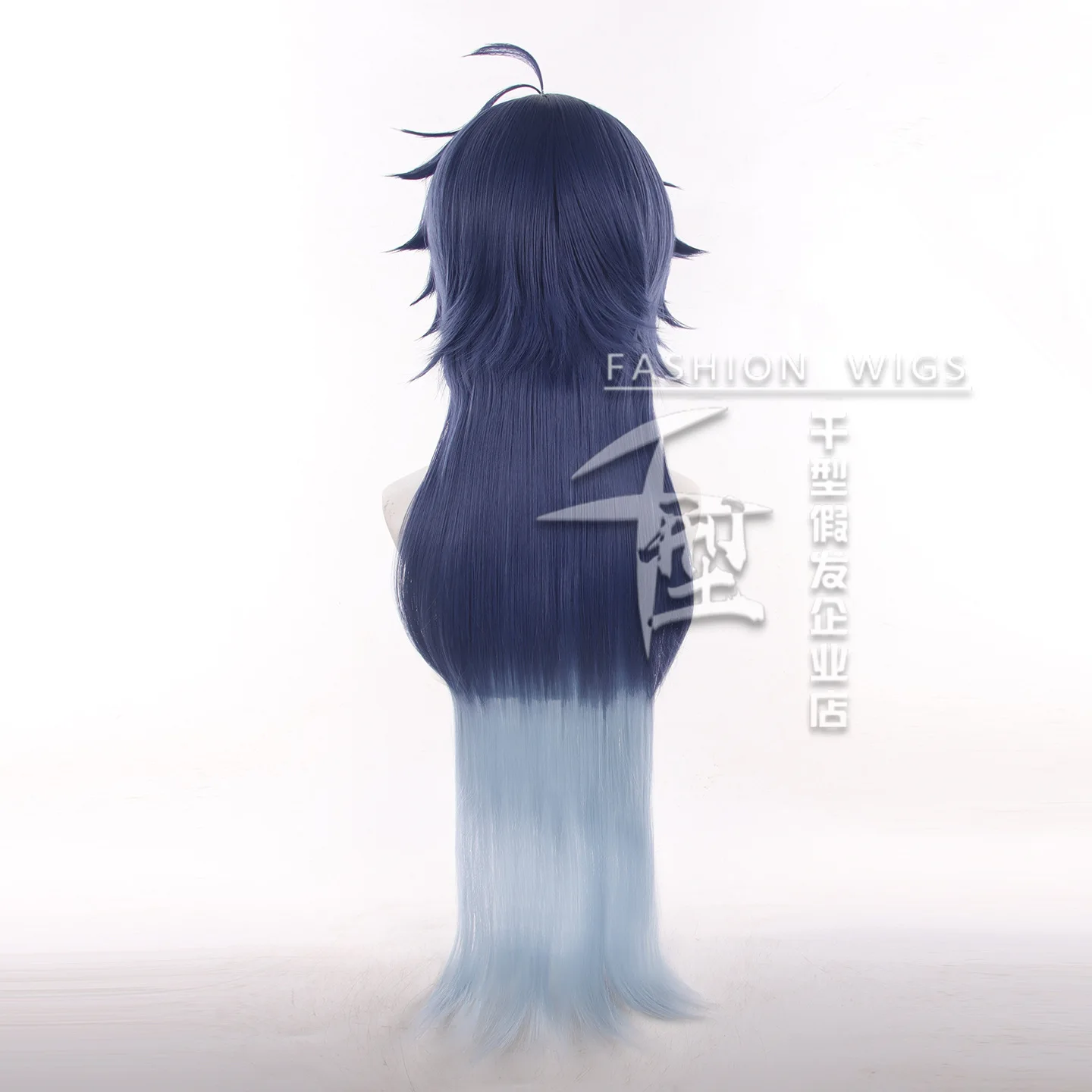 Kyryll Chudomirovich Flins Cosplay Wigs For Adult Genshin Impact 85cm Blue Gradient Hair Comic-con Stage Wig Costume Accessories