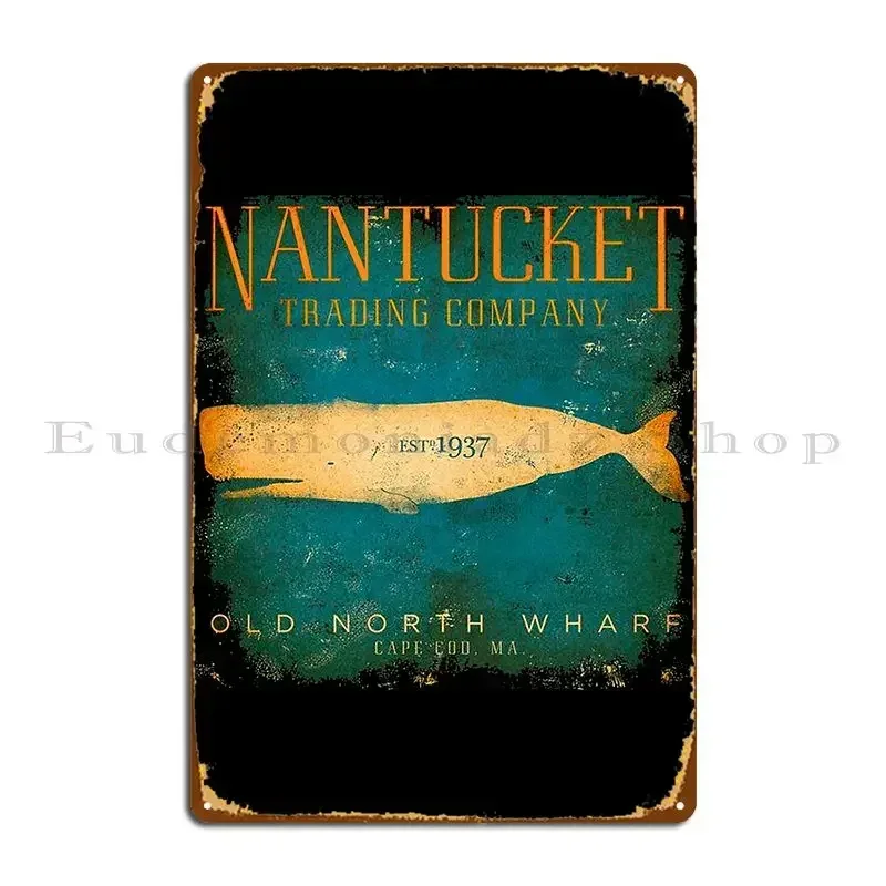 Letrero Metálico Decorativo Vintage de Nantucket con Diseño Publicitario, Decoración de Pared para Cine o Garaje, Letrero de Metal Personalizado para Cocina