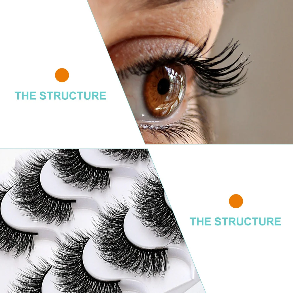 

5Pairs Fake Eyelashes Natural Dense Makeup False Eyelashes for Women Professional Lash Extensions Party Eyelash Decor