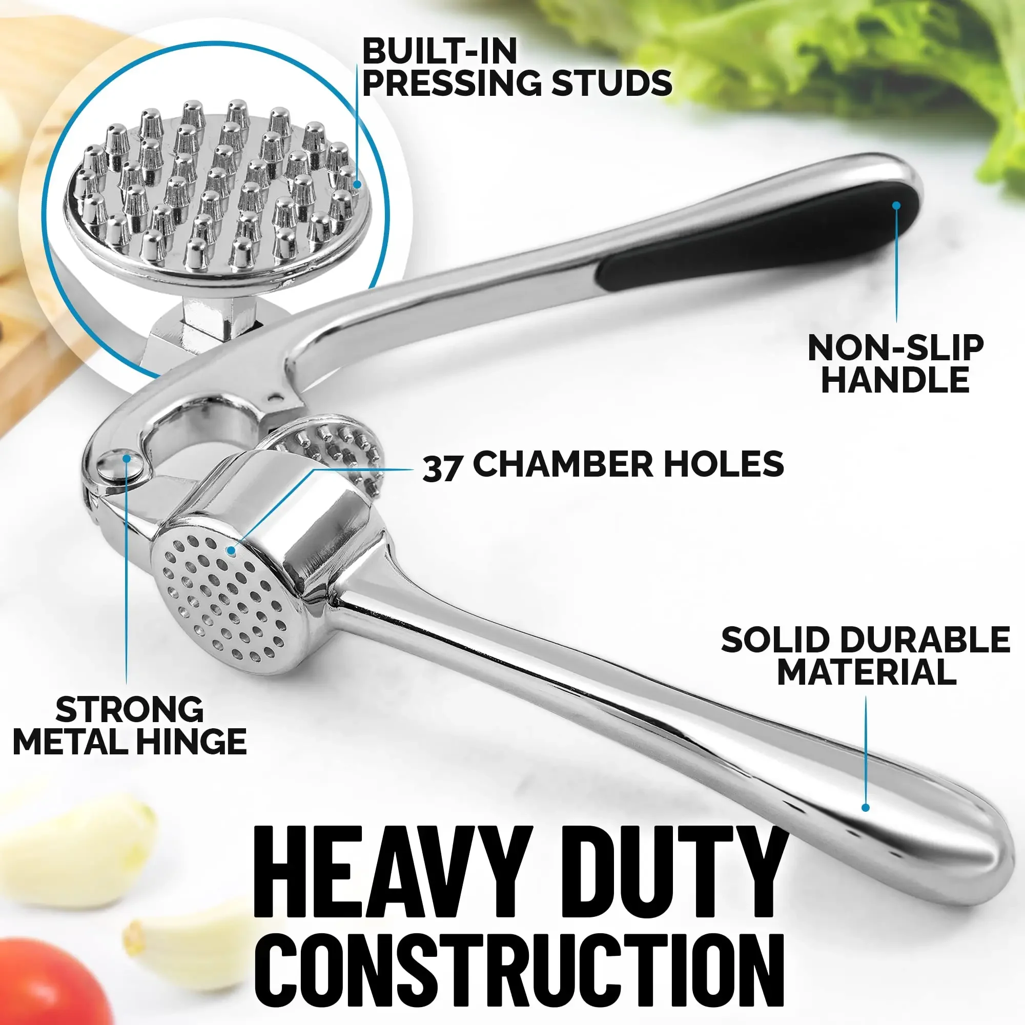 Zinc Alloy Garlic Press Rocker Manual Presser Grinding Tool Kitchen Accessories Garlic Chopper Mincer Crusher Grain mill grinder