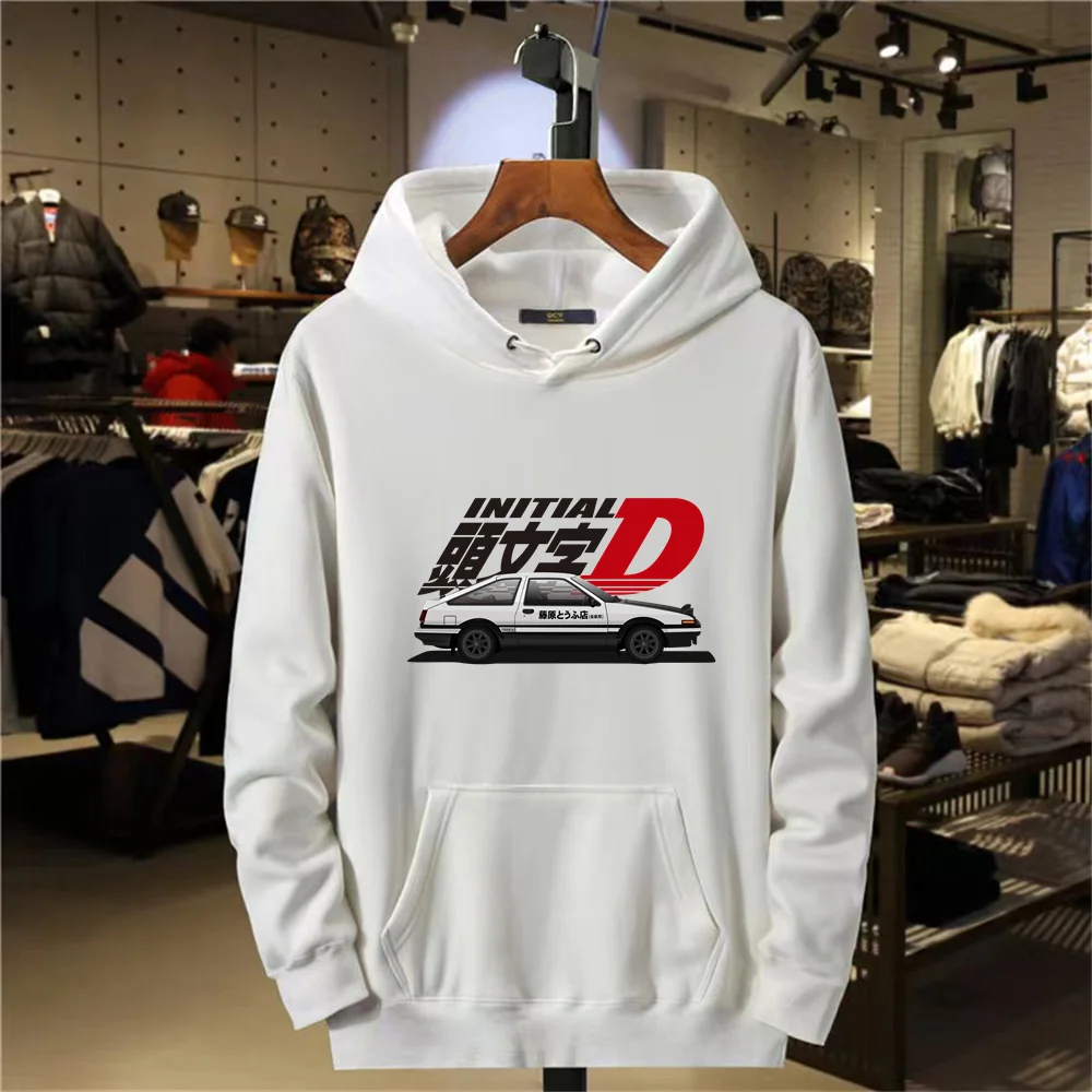 Men\'s Hoodie Autumn/Winter Alphabet Initial D Racing Men\'s Hoodie Casual Hoodie Pullover Men\'s Top Sports Shirt Men\'s