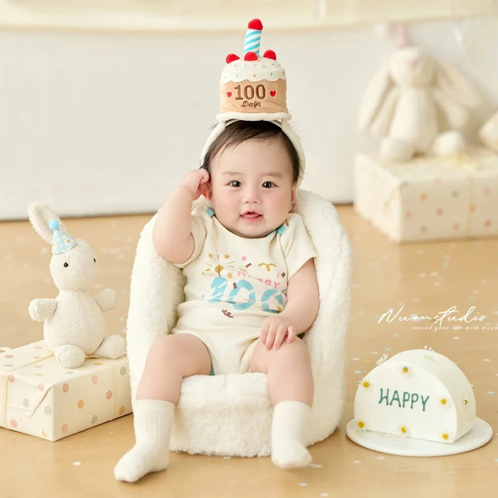 0-3 Moths My First Birthday Outfit Cotton Romper Candle Hat Soft Socks Baby Boy Birthday Clothes Party Wear Baby Photo Outfit