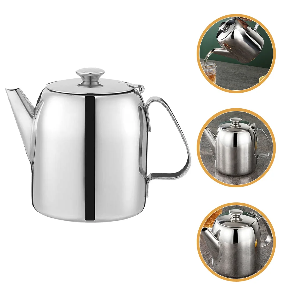 

Small Stainless Steel Pot Modern Spout Design Stovetop Tea Kettle Smooth Pour Coffee Pot Reusable Kitchen Tea Room