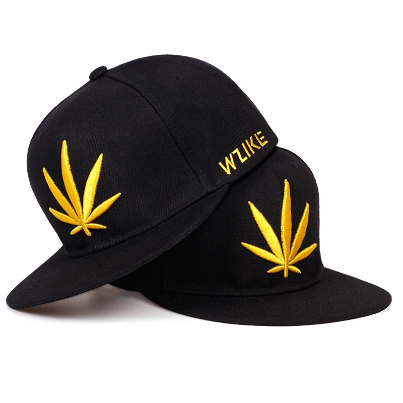 Spring Summer Maple Leaf Embroidery Baseball Cap Fashion Snapback Cap Outdoor Cotton Hiphop Hat Cool Street Dance Hats