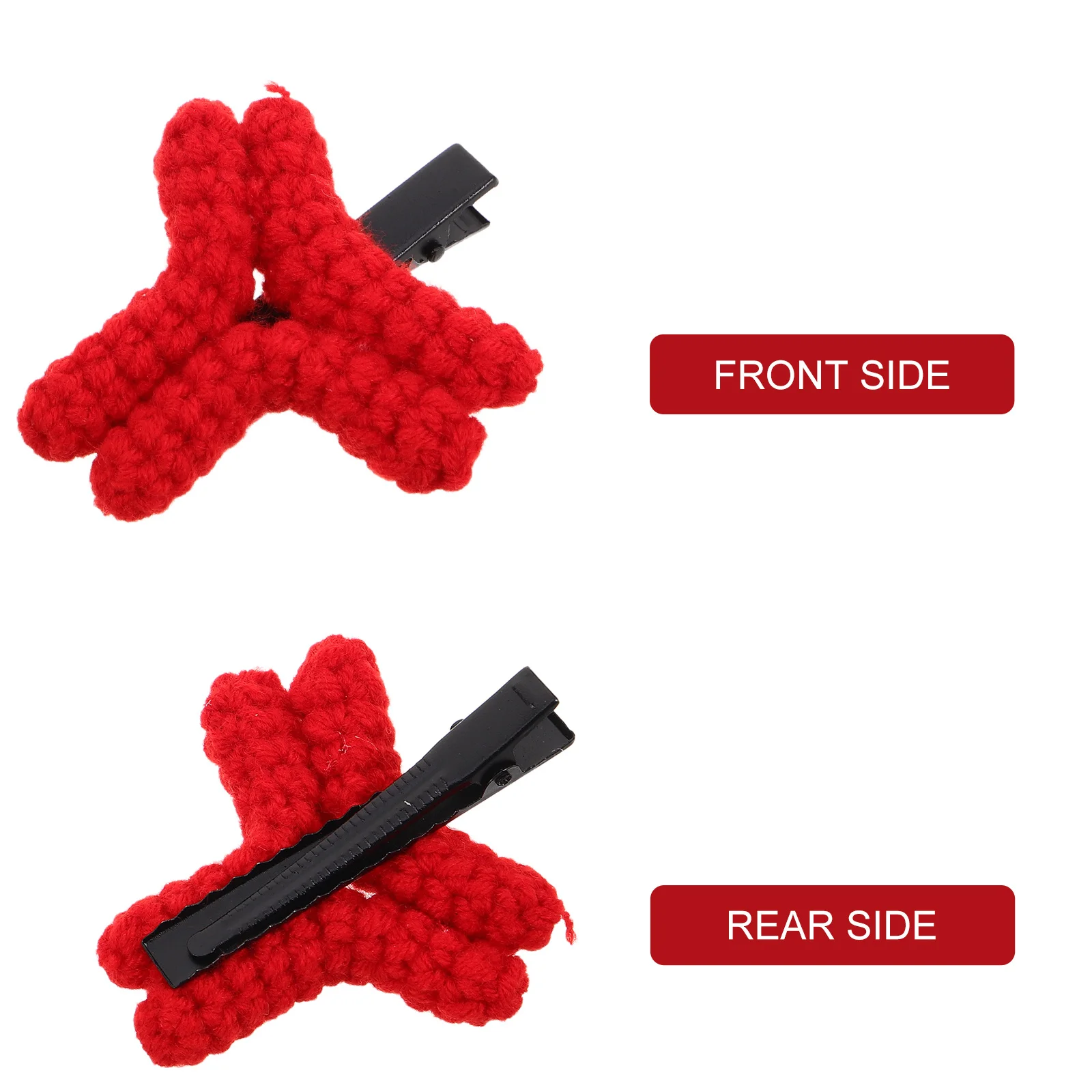 1 paar Creatieve Haarspeldjes Voor Vrouwen Handgebreide Rode Boze Mark Barrette Leuke Cartoon Eendenbek Snap Clip Voor styling Krullend