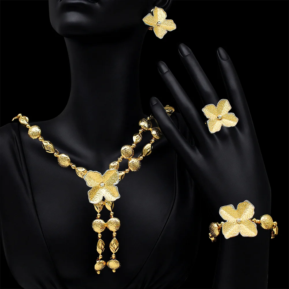 Hight Quality Jewelry Set Fashion Four-Leaf Clover Pendant Jewellery For Women Birthday Party Jewelry Gift 2026 New Trendy Dubai