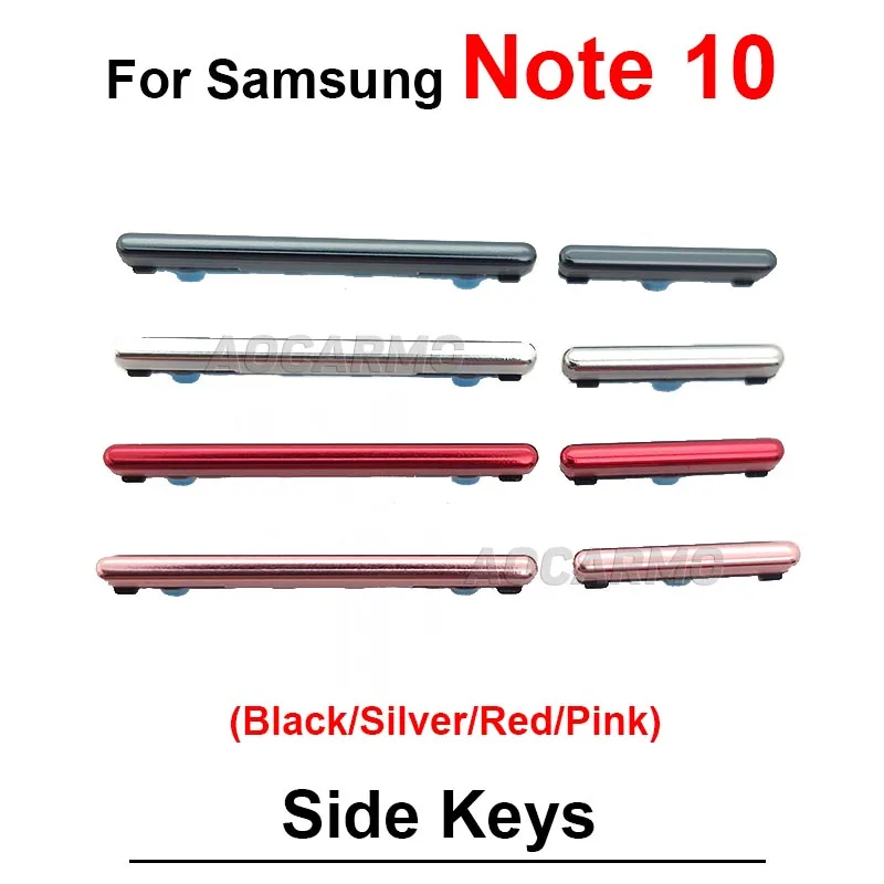 For Samsung Galaxy A51 A71 Note 10 S8 S8+ S9+ S9 Plus Power On OFF Volume Buttons Side Keys Replacement Part Silver Pink Black