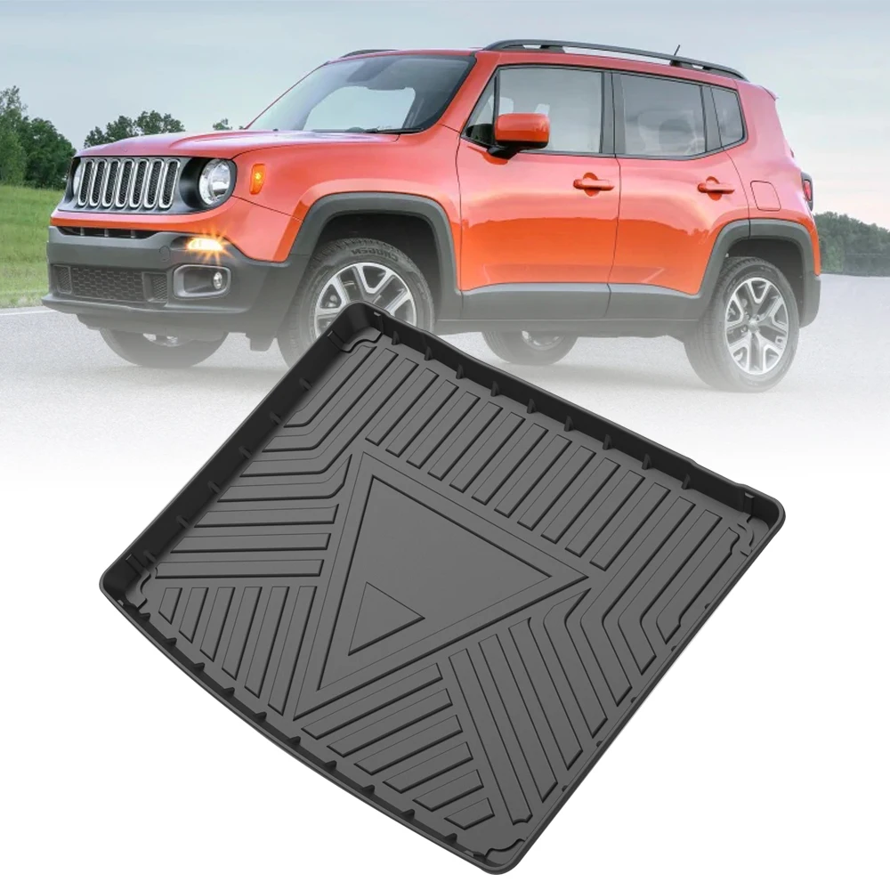 

TPE Car Trunk Mat For Jeep Renegade 2016-2021 Waterproof Protective Liner Trunk Pad Tray Rubber Mat