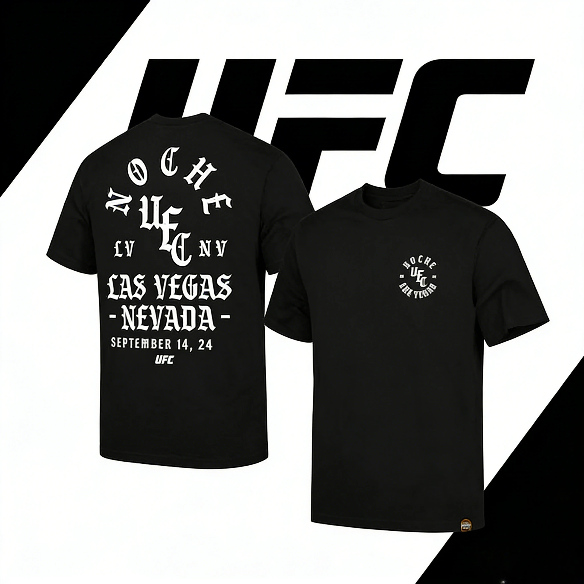 

UFC "Noche UFC" Event-themed T-shirt 2026 Summer Pure Cotton Loose Casual Fashion T-shirt Suitable for Both Men and Women