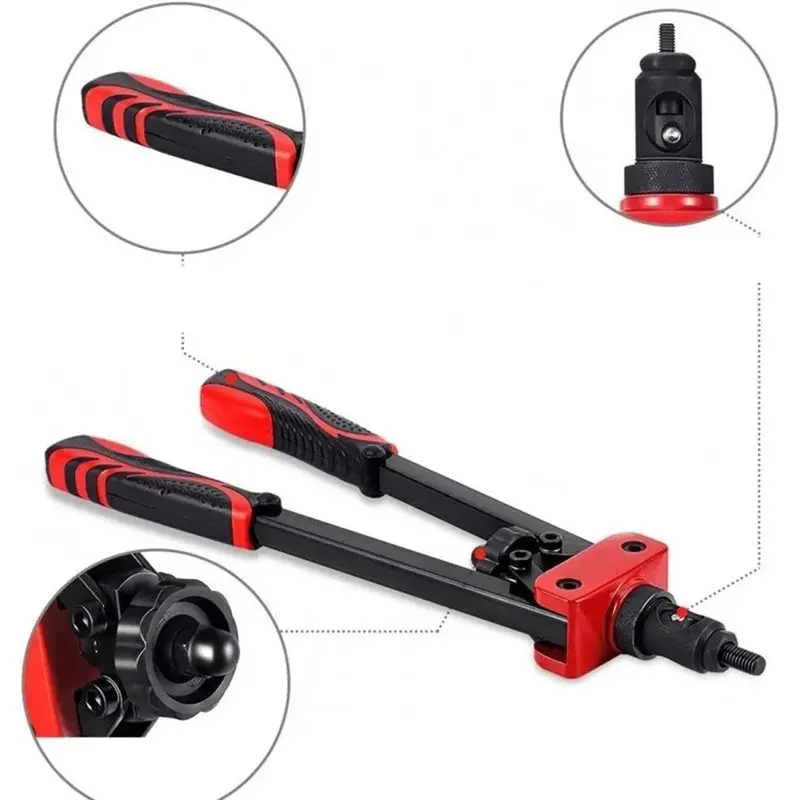 AB41-Aluminum Alloy Pull Type Manual Rivet Gun Kit, For Fastening Tool,For Metal Sheet Pipe Riveting
