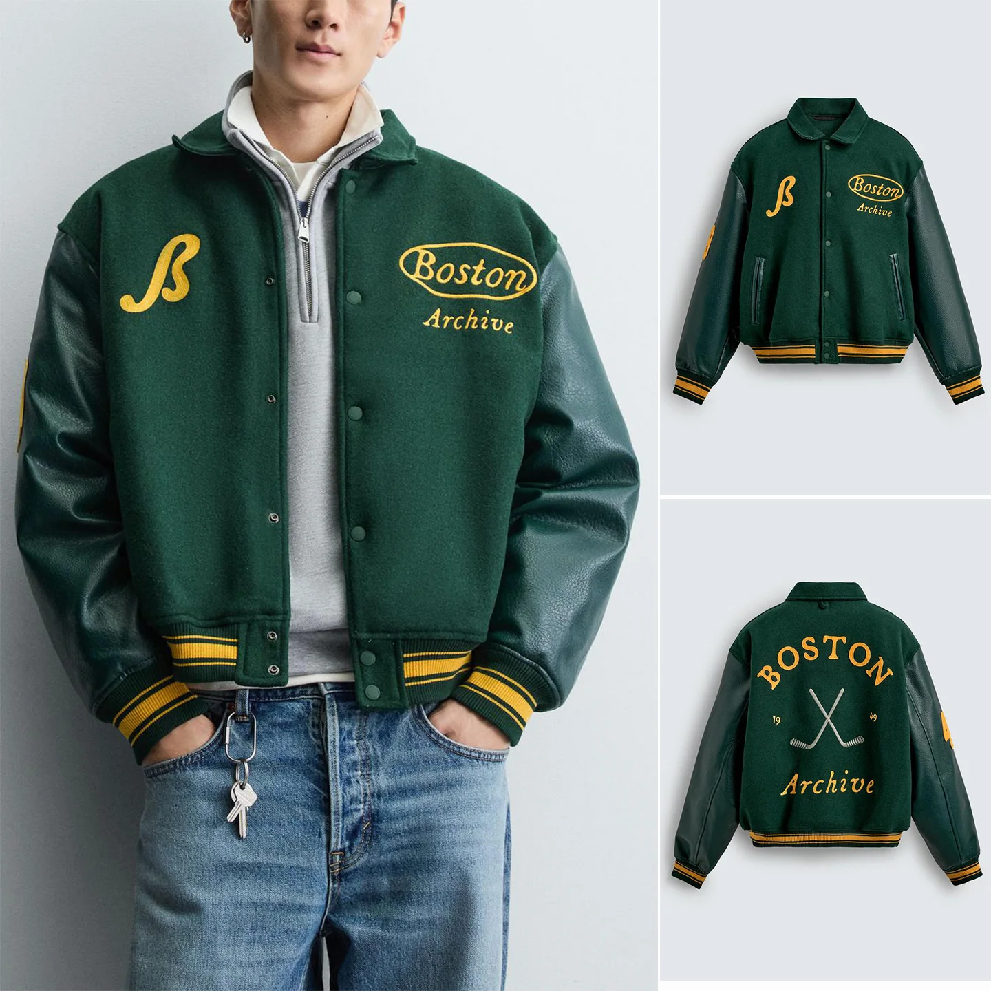 

Winter New Men's Long Sve Collar Jaet Color Blo Pilot Coat Casual Sle Stand Fit Polyester Fiber Warmth Youth Faion