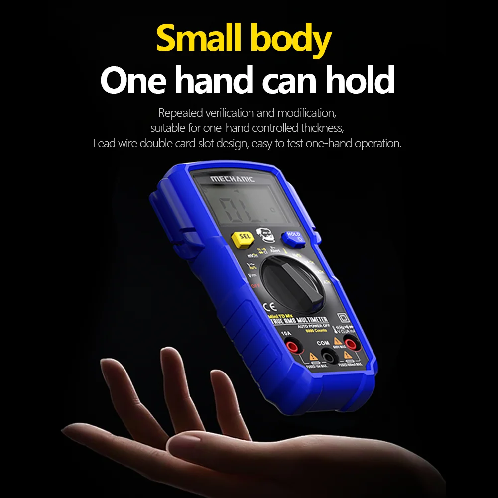 MECHANIC Multímetro Digital Profesional de Alta Precisión True RMS Voltaje CA/CC Capacitancia Resistencia Hz NCV Probador de Corriente Herramienta