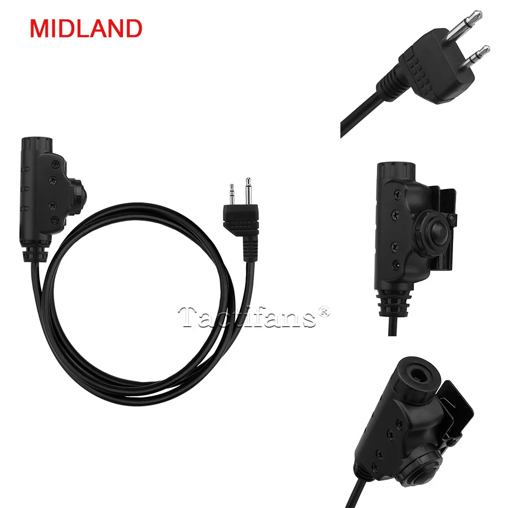 Adattatore per auricolare tattico PTT U94 V2 per Icom / Kenwood / Midland / Motorola Talkabout/auricolare per cellulare spina U174