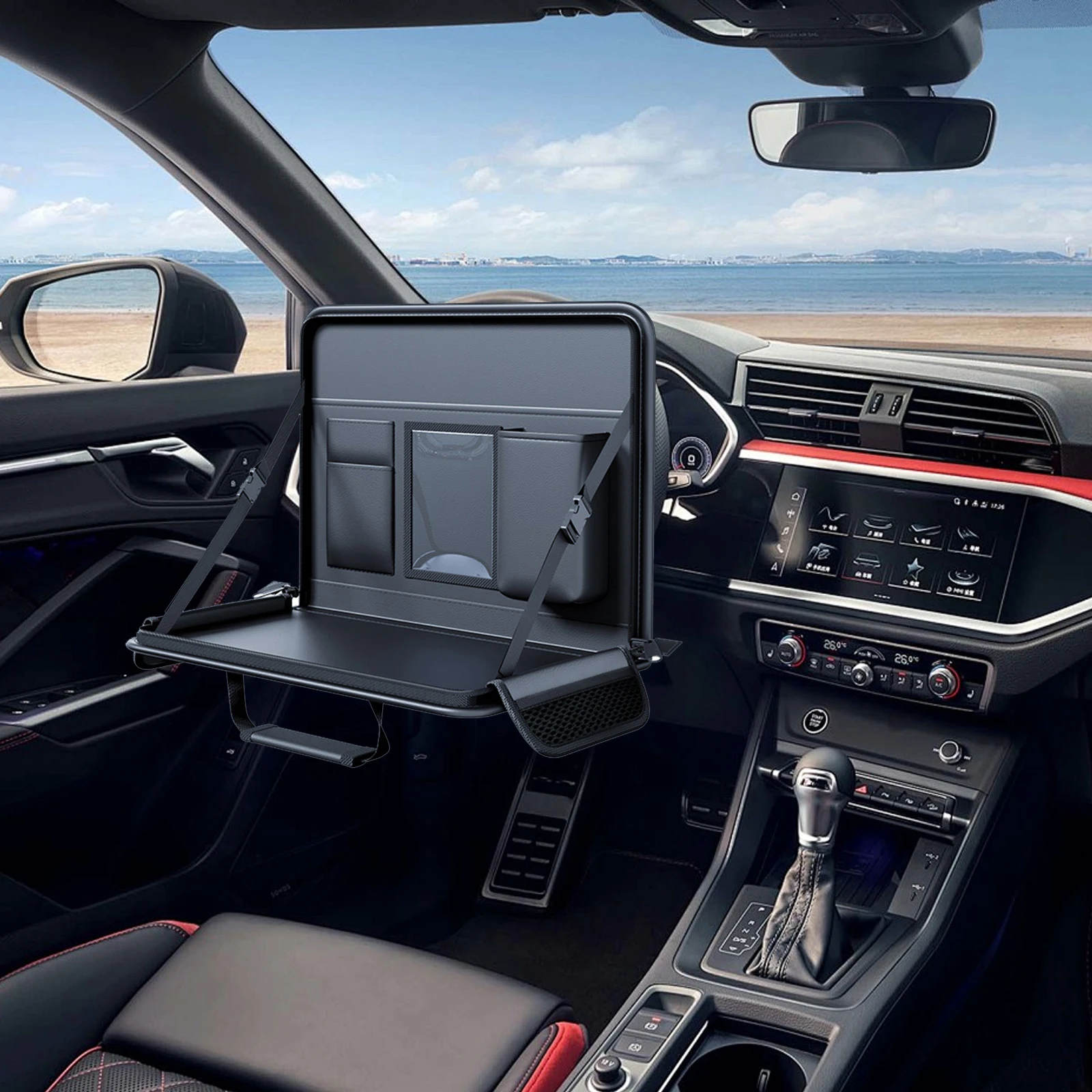 

Органайзер для заднего сиденья автомобиля, экономит пространство в салоне, держатель для планшета и ноутбука, органайзер для сиденья автомобиля для еды и просмотра телевизора в дороге