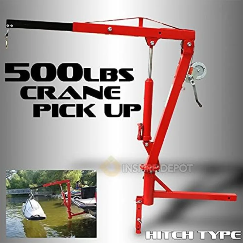 XtremepowerUS 500Lb Pickup Truck Hydraulic Pwc Dock Jib Engine Hoist Crane Hitch Mount Lift 2